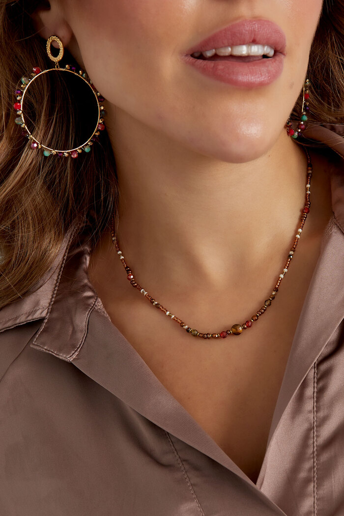 Halskette braune Perlen - braun Bild3